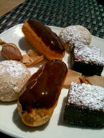 chocolate &eacute;clairs and brownies
